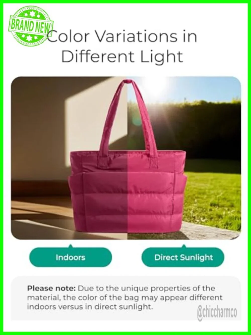 Puffy Tote Bag for Women Lightweight Laptop Work Bag Quilted Shoulder Handbag